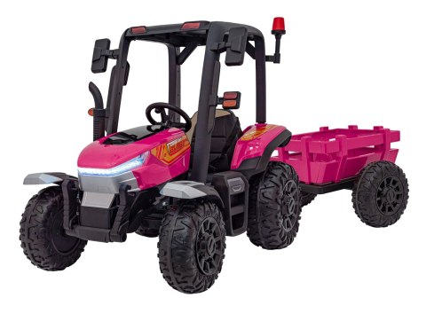 Traktor BLAST Z Przyczepką Różowy