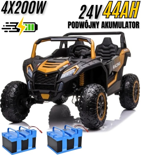 MEGA Buggy ATV Racing 4x4 ZLOTY 24V 44Ah Podwójny akumulator
