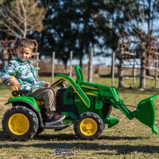 Koparka John Deere + PODWÓJNY AKUMULATOR Peg Perego z łyżką