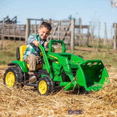 Koparka John Deere + PODWÓJNY AKUMULATOR Peg Perego z łyżką