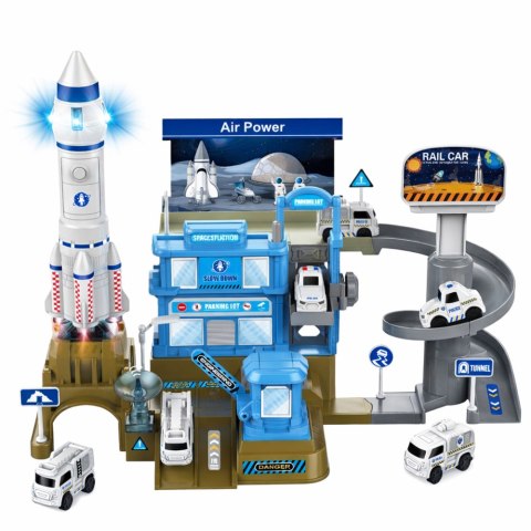 Kosmiczna Stacja Interaktywna Parking Rakieta Światła Dźwięki