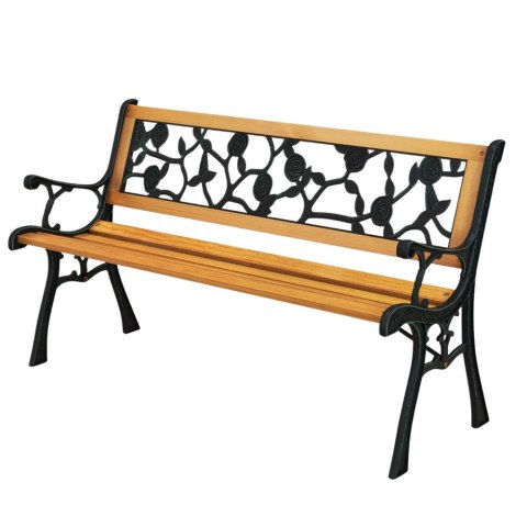 ŁAWKA OGRODOWA DREWNIANA METALOWA ŁAWECZKA PARKOWA CMENTARNA Z OPARCIEM