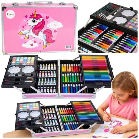 Zestaw Artystyczny Plastyczny Jednorożec Walizka Różowa 150 el.