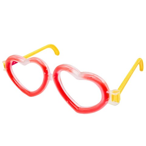 Okulary Fluorescencyjne Serca Świecące W Ciemności Stick Neon Czerwone