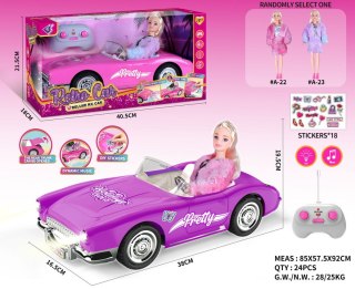 Autko Różowe R/C + Lalka