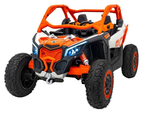 Pojazd Buggy CAN-AM Maverick DELUXE + POMPOWANE KOŁA 4x200W 2x24V10Ah Pomarańczowy