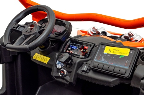 Pojazd Buggy CAN-AM Maverick DELUXE + POMPOWANE KOŁA 4x200W 2x24V10Ah Pomarańczowy