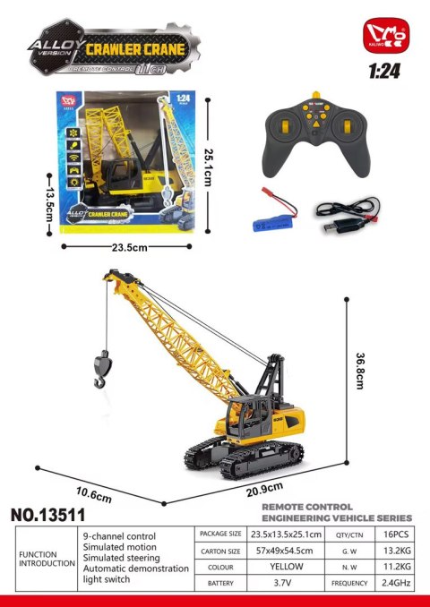 R/C Dźwig Żółty 1:24