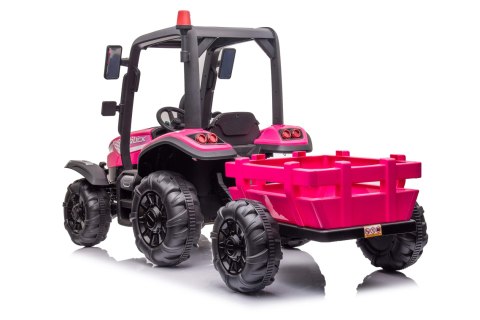 Traktor BLAST Z Przyczepką Różowy