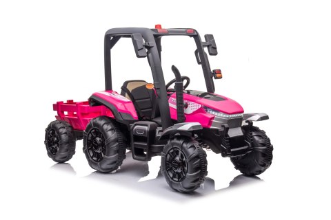 Traktor BLAST Z Przyczepką Różowy
