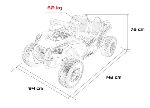 Auto BUGGY CLASH Challenger STRONG 24V Monster RTR do 16km/h Czarny