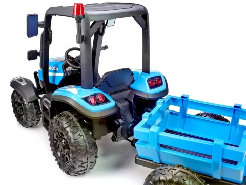 DUŻY TRAKTOR NA AKUMULATOR BLAST 4x4 Z KABINĄ PILOTEM PRZYCZEPKĄ