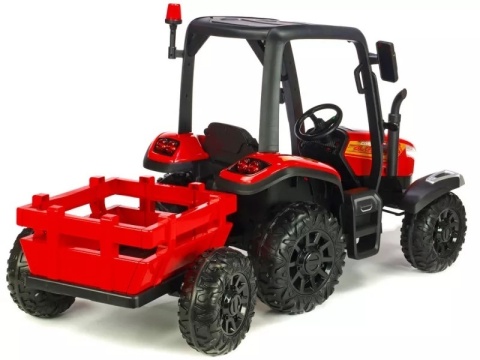 DUŻY TRAKTOR NA AKUMULATOR BLAST 4x4 Z KABINĄ PILOTEM PRZYCZEPKĄ