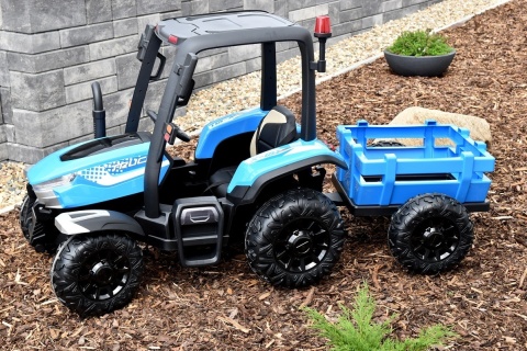 DUŻY TRAKTOR NA AKUMULATOR BLAST 4x4 Z KABINĄ PILOTEM PRZYCZEPKĄ