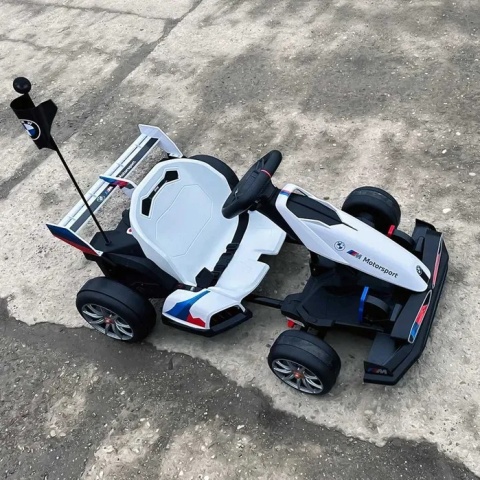 Auto Gokart na akumulator BMW z Funkcją Driftu - REGULOWANA RAMA Biały