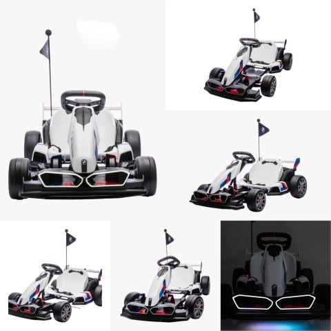 Auto Gokart na akumulator BMW z Funkcją Driftu - REGULOWANA RAMA Biały