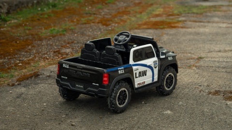 Duże dwuosobowe autko JEEP RAM ZB619-P 4x200W 24V10Ah Policyjny