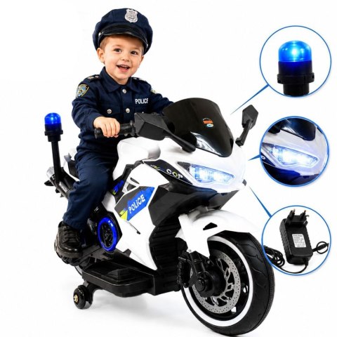 Motor policyjny z świecącym kogutem i syreną/A706-2