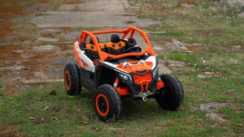 Pojazd Buggy CAN-AM Maverick DELUXE + POMPOWANE KOŁA 4x200W 2x24V7Ah Pomarańczowy