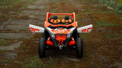Pojazd Buggy CAN-AM Maverick DELUXE + POMPOWANE KOŁA 4x200W 2x24V7Ah Pomarańczowy