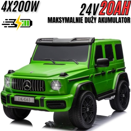 Auto na akumulator Mercedes Benz G63 AMG GIGANT XXL 4x200W 24V Zielony LAKIER MAT