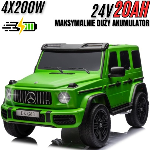 Auto na akumulator Mercedes Benz G63 AMG GIGANT XXL 4x200W 24V Zielony LAKIER MAT