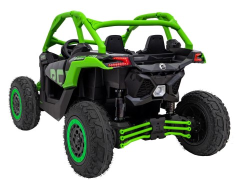 Buggy CAN-AM Maverick 3 PRO + Pompowane KOŁA auto na akumulator Zielony 2x320W 24V DK-CA001