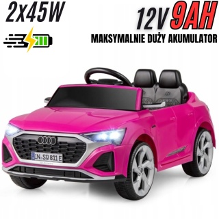 Auto na akumulator AUDI SQ8 Różowy + PILOT MP3 KOŁA EVA