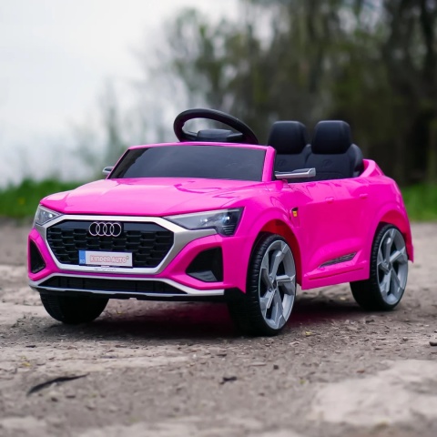 Auto na akumulator AUDI SQ8 Różowy + PILOT MP3 KOŁA EVA