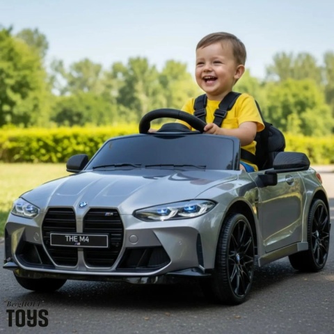 Auto Na Akumulator BMW M4 Srebrne Lakierowane + POWIĘKSZONY AKUMULATOR