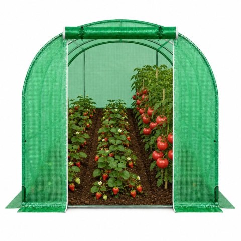 Tunel Ogrodowy Foliowy Szklarnia Na Warzywa Okna Zielony UV 3,5x2x2M 7M²