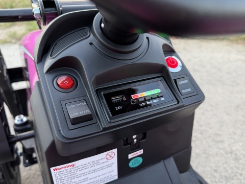 Wielki traktor na akumulator 720-T z przyczepką 24V Różowy[SX2068]