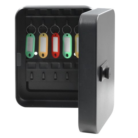 Metalowa Skrzynka Na Klucze Na Kod Cyfrowy 48 Haczyków Naklejki Czarna