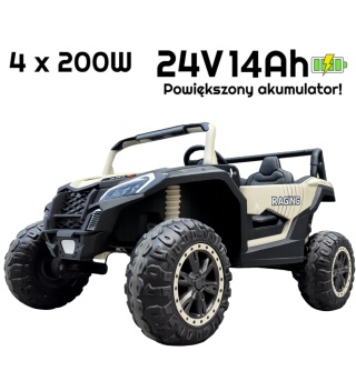 Autko na akumulator MEGA Buggy ATV Racing 4x4 SZARY 24V 14Ah