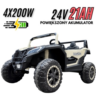 Autko na akumulator MEGA Buggy ATV Racing 4x4 SZARY 24V 21Ah