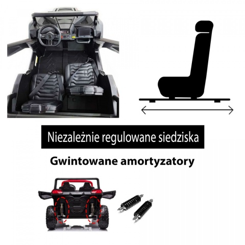 Autko na akumulator MEGA Buggy ATV Racing 4x4 SZARY 24V 14Ah
