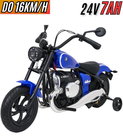 Duży Motor CHOPPER BMW R18 + silnik bezszczotkowy 24V 200W do 16km/h Niebieski