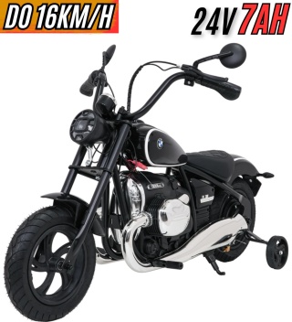 Duży Motor CHOPPER BMW R18 + silnik bezszczotkowy 24V 200W do 16km/h Czarny