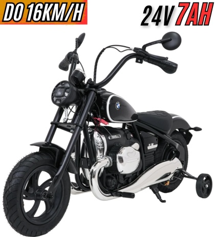 Duży Motor CHOPPER BMW R18 + silnik bezszczotkowy 24V 200W do 16km/h Czarny