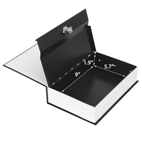Sejf W Kształcie Książki Skrytka Kasetka Na Kluczyk Czarna 24x15 cm