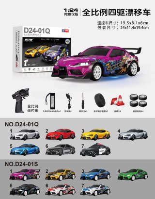 Auto R/C Do Drift WolfSlide 1:24 + Akcesoria Policja