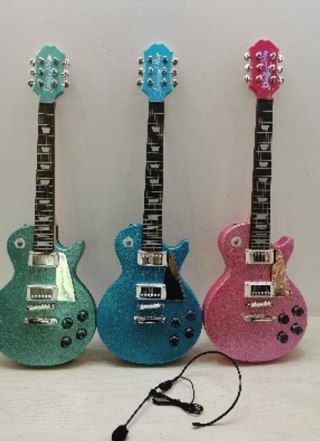 Gitara Elektryczna z Mikrofonem Różowa
