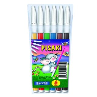 Flamastry pisaki 6 kolorów KAMET 