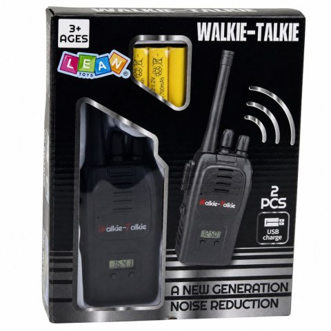 Krótkofalówki Walkie Talkie USB Redukcja Szumów Czarne Zasięg 200M