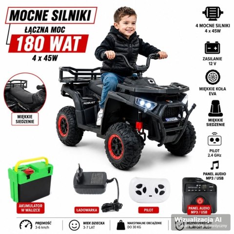 QUAD NA AKUMULATOR ROBUST, MIĘKKIE KOŁA, PILOT, WOLNY START, 4x4 /XMX651
