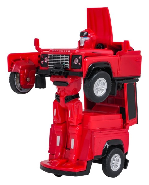 Autko Metalowe/Robot 2w1 1:32 Land Rover Defender Czerwony RASTAR