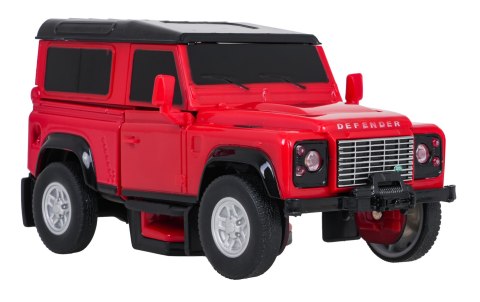 Autko Metalowe/Robot 2w1 1:32 Land Rover Defender Czerwony RASTAR