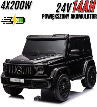 Auto na akumulator Mercedes Benz G63 AMG GIGANT XXL 4x200W 24V Czarny + POWIĘKSZONY AKUMULATOR 24V 14AH