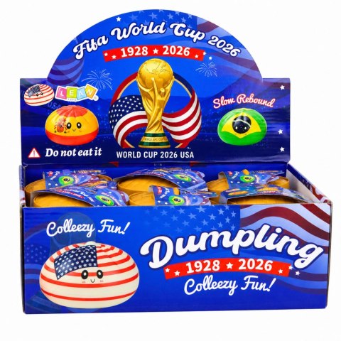 Gniotek Pierożek Dumpling Pieróg z Flagami Pachnący Piankowy Pudełko 8.5 cm