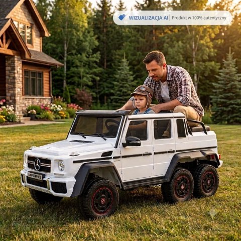 MEGA POJAZD- ORYGINALNY MERCEDES G63, NAPĘD 6X6, MIĘKKIE KOŁA, MIĘKKIE SIEDZENIE, SIEDZENIE DLA RODZICA, 12v14AH/ABL-1801